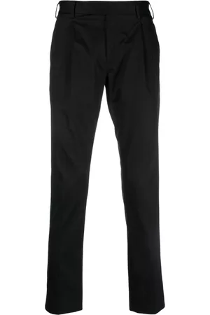 PT Torino Men Formal Pants - Stretch-cotton tailored trousers - Black