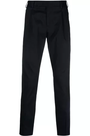 PT Torino Men Formal Pants - Stretch-cotton tailored trousers - Blue