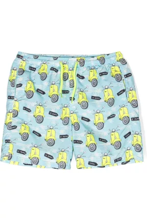 MC2 SAINT BARTH Boys Swim Shorts - Vespa-print swim shorts - Blue