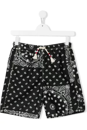 MC2 SAINT BARTH Boys Swim Shorts - Paisley print swim trunks - Black