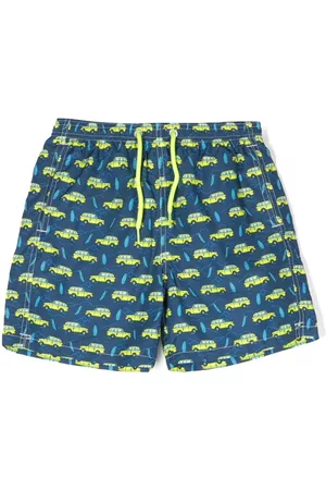 MC2 SAINT BARTH Boys Swim Shorts - Surf car-print swim shorts - Blue