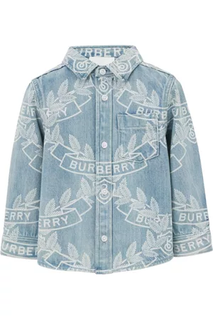 Burberry Jeans - Logo-print cotton denim shirt - Blue