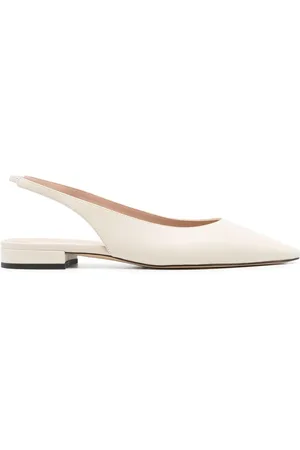 Scarosso Pointed-toe slingback ballerina shoes