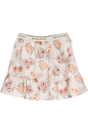 The New Society Girls Printed Skirts - Palermo floral-print miniskirt - Neutrals