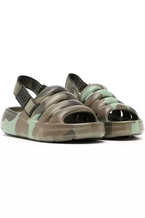UGG Flat Shoes - Camouflage-print flat sandals - Green