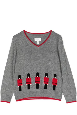 Rachel Riley Intarsia-knit V-neck jumper