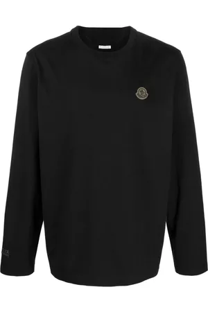 Moncler Men Sweatshirts - Logo-patch cotton sweatshirt - Black