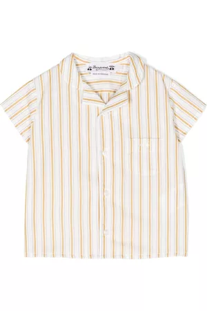 BONPOINT Shirts - Striped cotton shirt - White