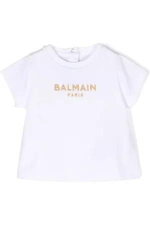 Balmain T-Shirts - Logo-embroidered cotton T-shirt - White