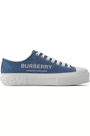 Burberry Women Sneakers - Logo-print denim sneakers - Blue