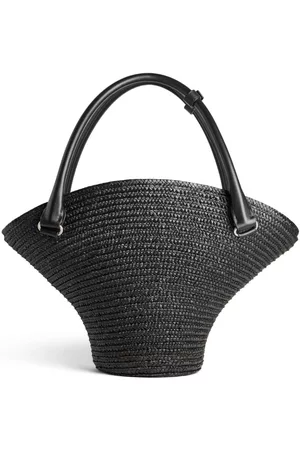 Balenciaga Women Tote Bags - Medium Beach raffia tote bag - Black