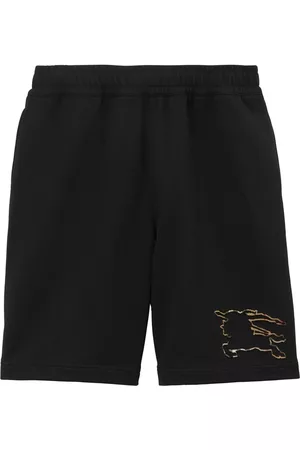 Burberry Men Sports Shorts - EKD-motif cotton shorts - Black