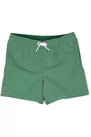Lacoste Boys Swim Shorts - Logo-patch drawstring swim short - Green