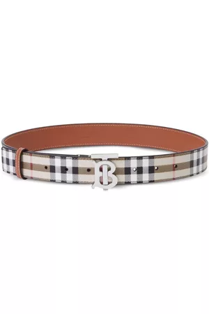 Burberry Women Belts - TB check-print leather belt - Neutrals