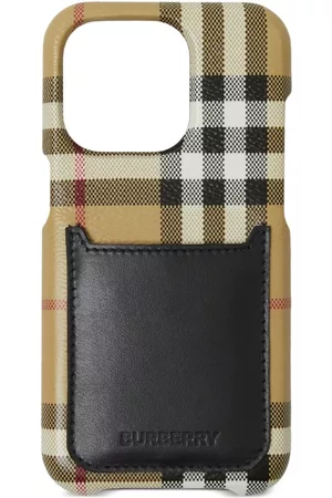 Burberry Men Phones Cases - Check-print Iphone 14 Pro case - Neutrals