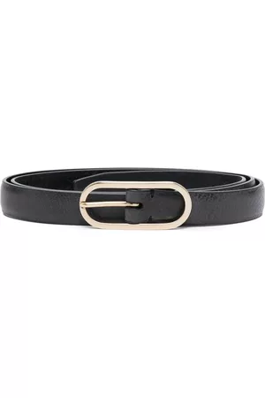PT Torino Men Belts - Snakeskin-effect calf-leather belt - Black