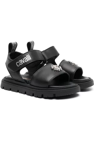 Roberto Cavalli Sandals - Logo-plaque touch-strap sandals - Black