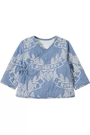 Burberry Puffer Jackets - Logo-print quilted jacket - PALE BLUE IP PAT