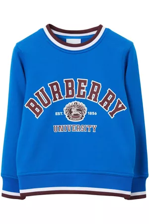 Burberry Boys Hoodies - Logo-print cotton sweatshirt - CANVAS BLUE