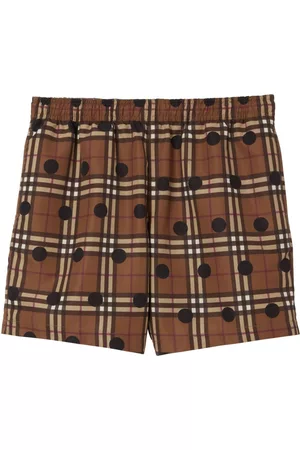 Burberry Men Swim Shorts - Vintage Check polka dot-patterned swim shorts - Brown