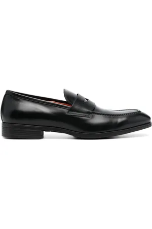 santoni Polished leather penny loafers