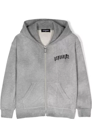 Dsquared2 Girls Zip-up Hoodies - Logo-print zip-up hoodie - Grey