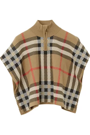 Burberry Tops - Check-pattern wool cape - ARCHIVE BEIGE IP CHK