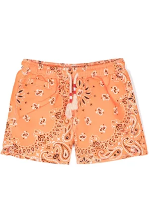 MC2 SAINT BARTH Boys Swim Shorts - Paisley-print swim shorts - Orange