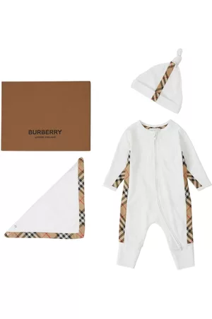 Burberry Bodysuits & All-In-Ones - Vintage Check panelled babygrow set - WHITE