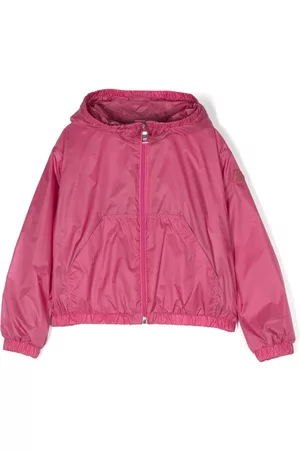 Moncler Jackets - Logo-print zip-up hooded jacket - Pink