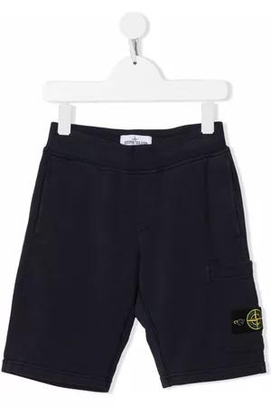 Stone Island Boys Shorts - Side logo-patch shorts - Blue