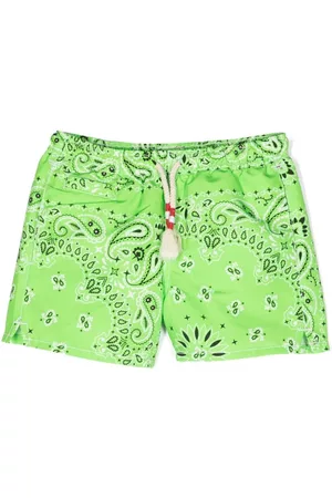 MC2 SAINT BARTH Boys Swim Shorts - Paisley-print swim shorts - Green