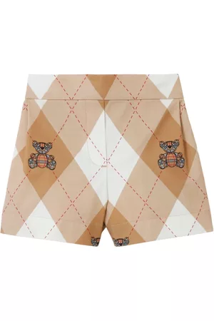 Burberry Shorts - Thomas Bear argyle-print cotton shorts - SOFT FAWN IP PAT