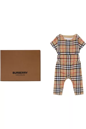 Burberry Bodysuits & All-In-Ones - Vintage Check babygrow set - Neutrals