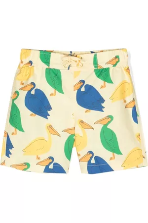 Mini Rodini Boys Swim Shorts - Graphic-print swim shorts - Yellow