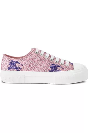 Burberry Women Sneakers - EKD monogram-pattern flatform sneakers - Pink
