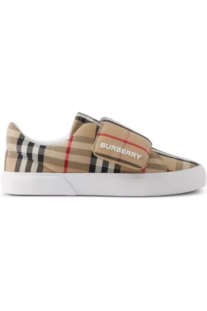 Burberry Girls Sneakers - Check-pattern cotton sneakers - ARCHIVE BEIGE IP CHK