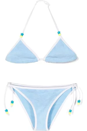 MC2 SAINT BARTH Girls Bikinis - Contrast-border bikini - Blue