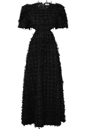 Rebecca Vallance Women Puff Sleeve & Puff Shoulder Dresses - Cherie Amour puff-sleeve midi dress - Black