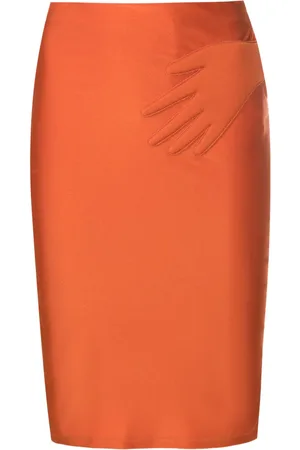 Adriana Degreas Embossed-hand high-waist skirt