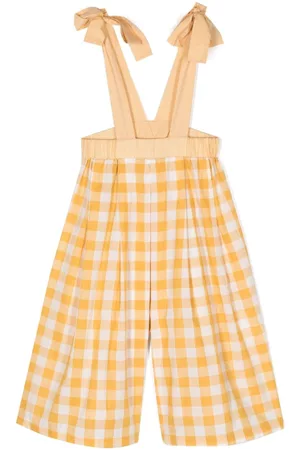 PAADE Dungarees - Check-pattern cotton dungarees - Yellow