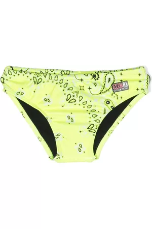 MC2 SAINT BARTH Boys Swim Shorts - Billy paisley-print swim trunks - Yellow