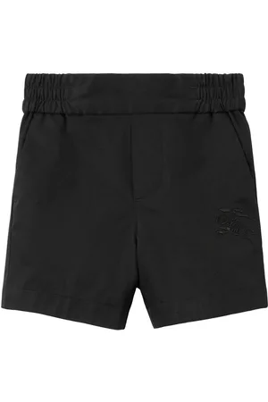 Burberry Shorts - Equestrian Knight-motif cotton shorts - BLACK