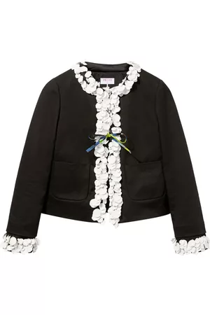 Puccini Women Floral Jackets - Floral-appliqué cotton jacket - Black