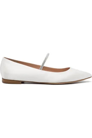 Gianvito Rossi Crystal-embellished satin ballet pumps