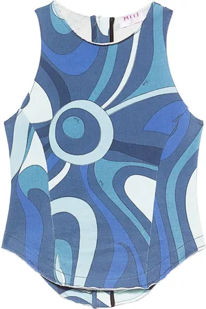 Puccini Abstract-print panelled cotton top