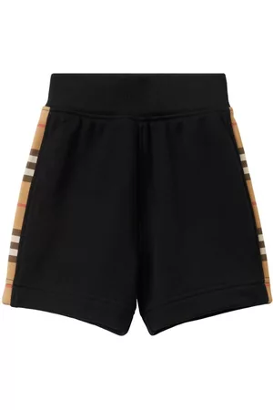 Burberry Shorts - Check-panel cotton shorts - Black