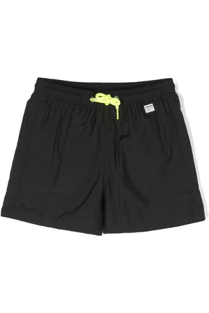 MC2 SAINT BARTH Boys Swim Shorts - Logo-patch swim shorts - Black