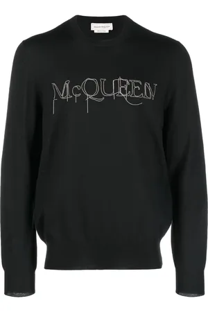 Alexander McQueen Embroidered-logo cotton jumper