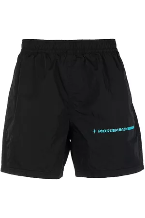 Stone Island Men Swim Shorts - Logo-print swim shorts - Black